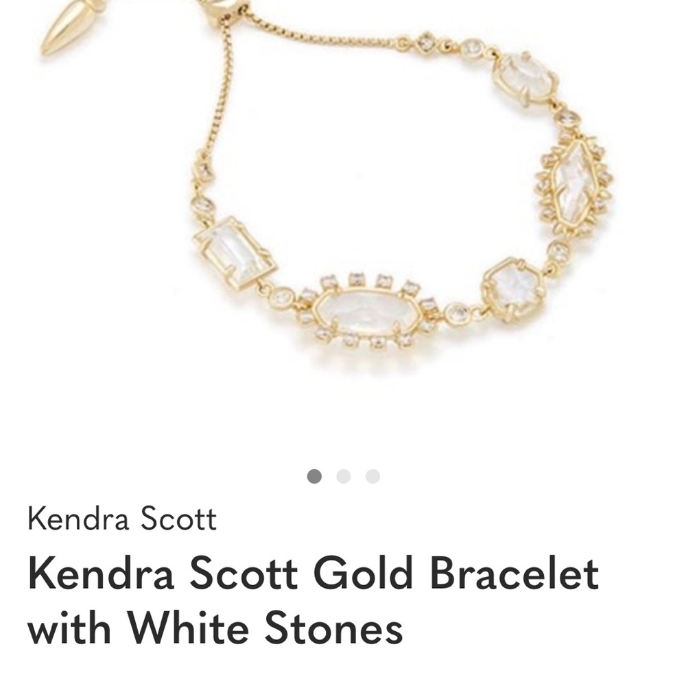 Kendra Scott Gold Bracelet with Clear/White Stones